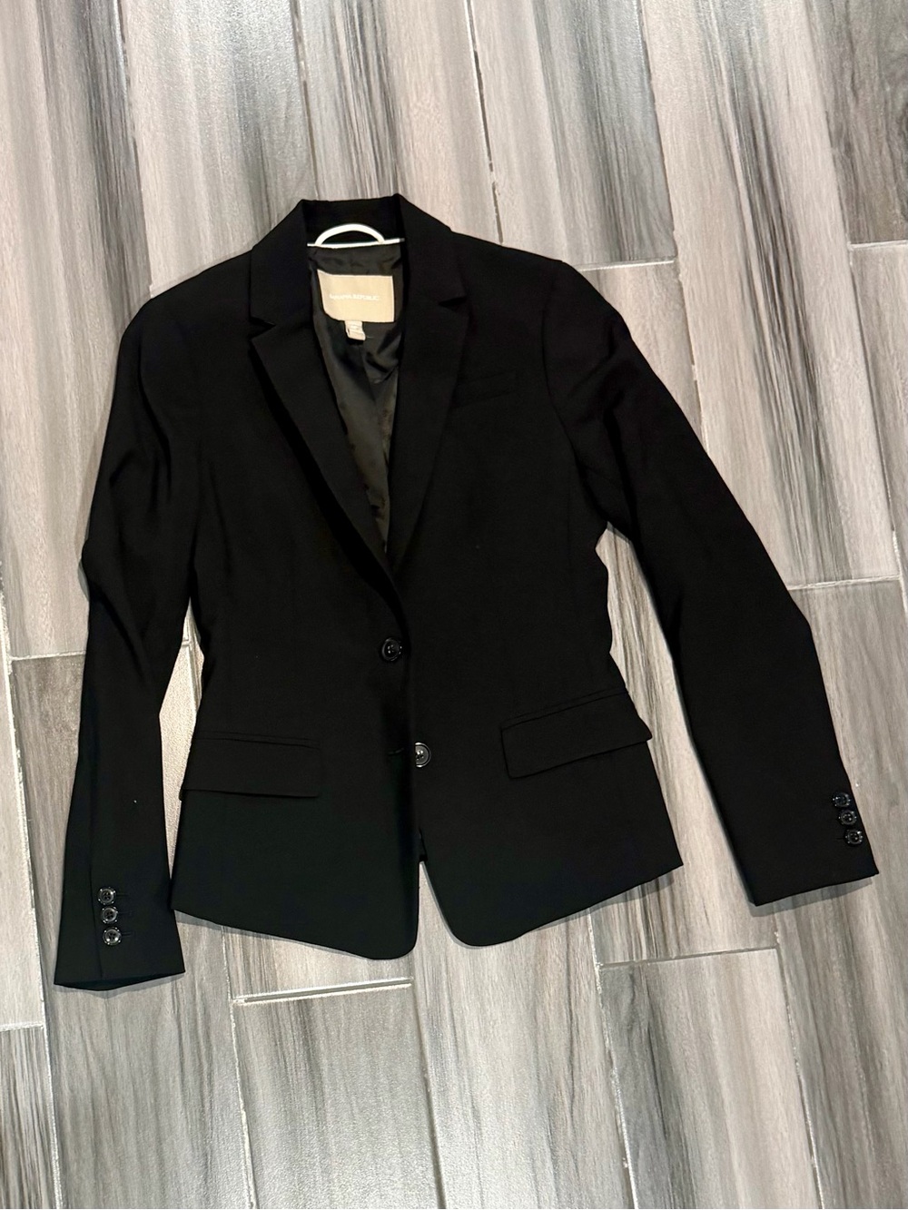 Banana Republic Women's Black Tailored Stretch Wool Blazer